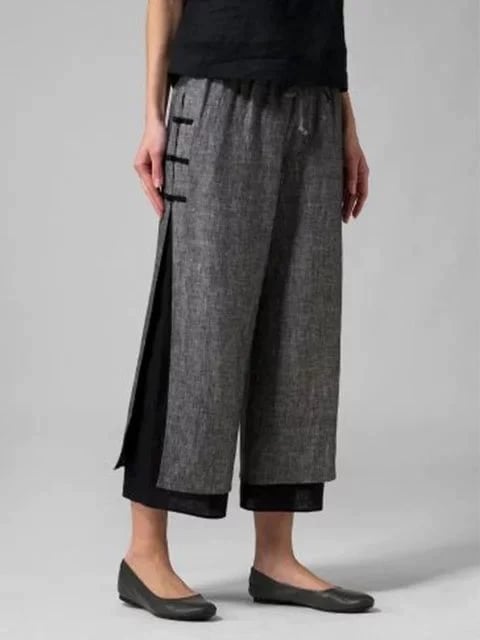 Cotton-linen Fashion Ankle Pants