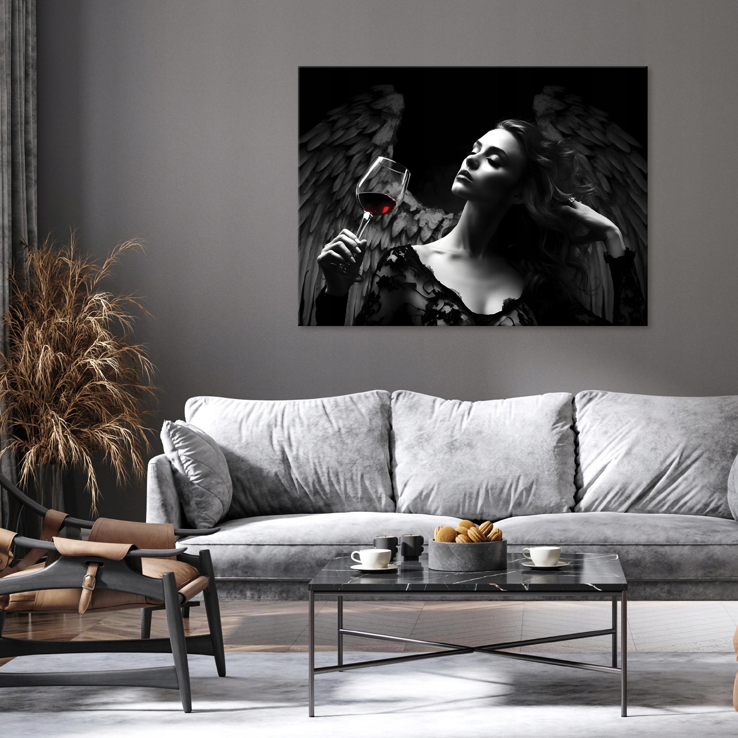 Angel painting on canvas for a bedroom or living room wall, modern, 60x40