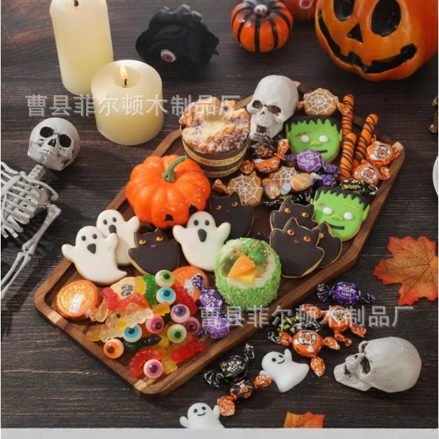 Dessert bread plate, afternoon tea fruit plate, acacia wooden pallet