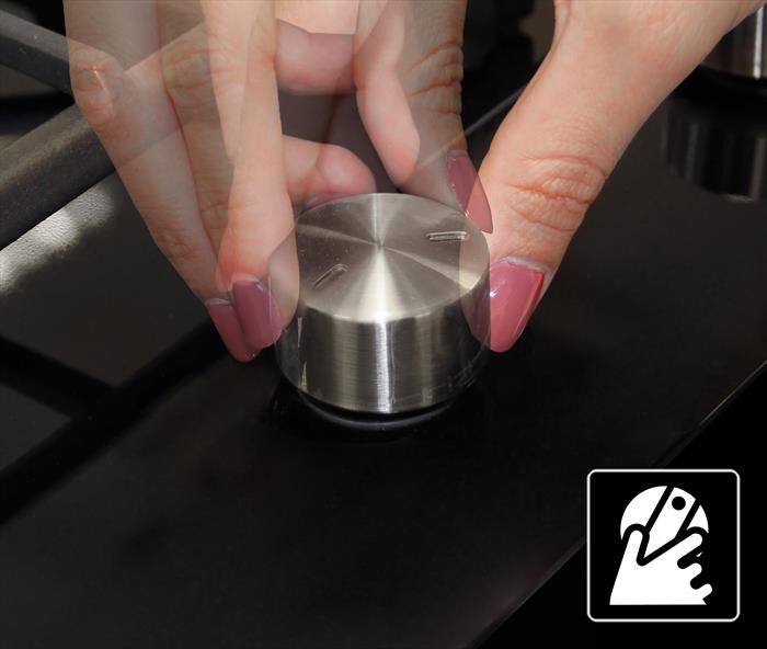 GLEM GAS - Piano cottura a gas GT955BK 5 fuochi 86cm