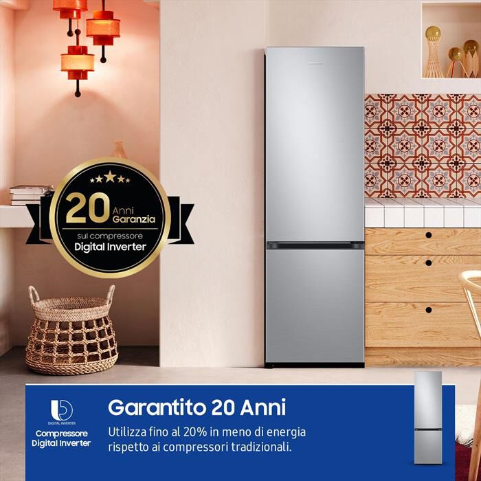 SAMSUNG - Frigorifero combinato RB38C607AS9/EF Classe A-METAL INOX