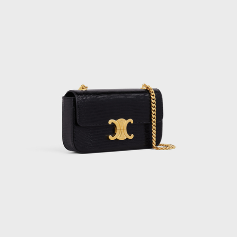 CHAIN SHOULDER BAG CLAUDE IN LIZARD BLACK