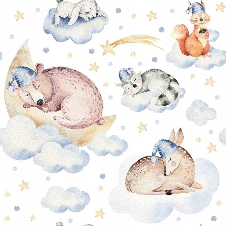 Wallpaper roll featuring forest animals for a child's room
