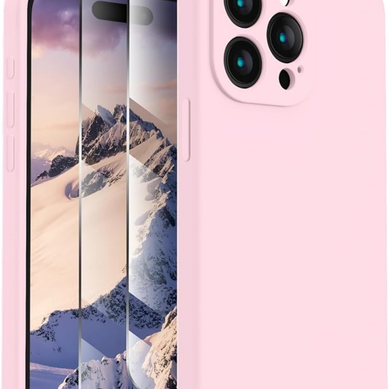 CASEOLOGY Silicone Upgraded [Camera Protection] Phone Case with [2 Screen Protectors]