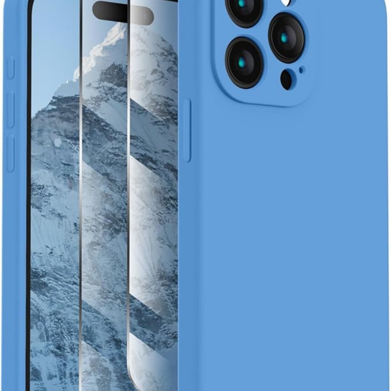 CASEOLOGY Silicone Upgraded [Camera Protection] Phone Case with [2 Screen Protectors]