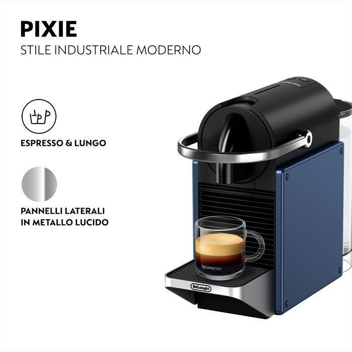 DE LONGHI - Macchina da caffè Pixie EN127.BL capsule Nespresso-blu