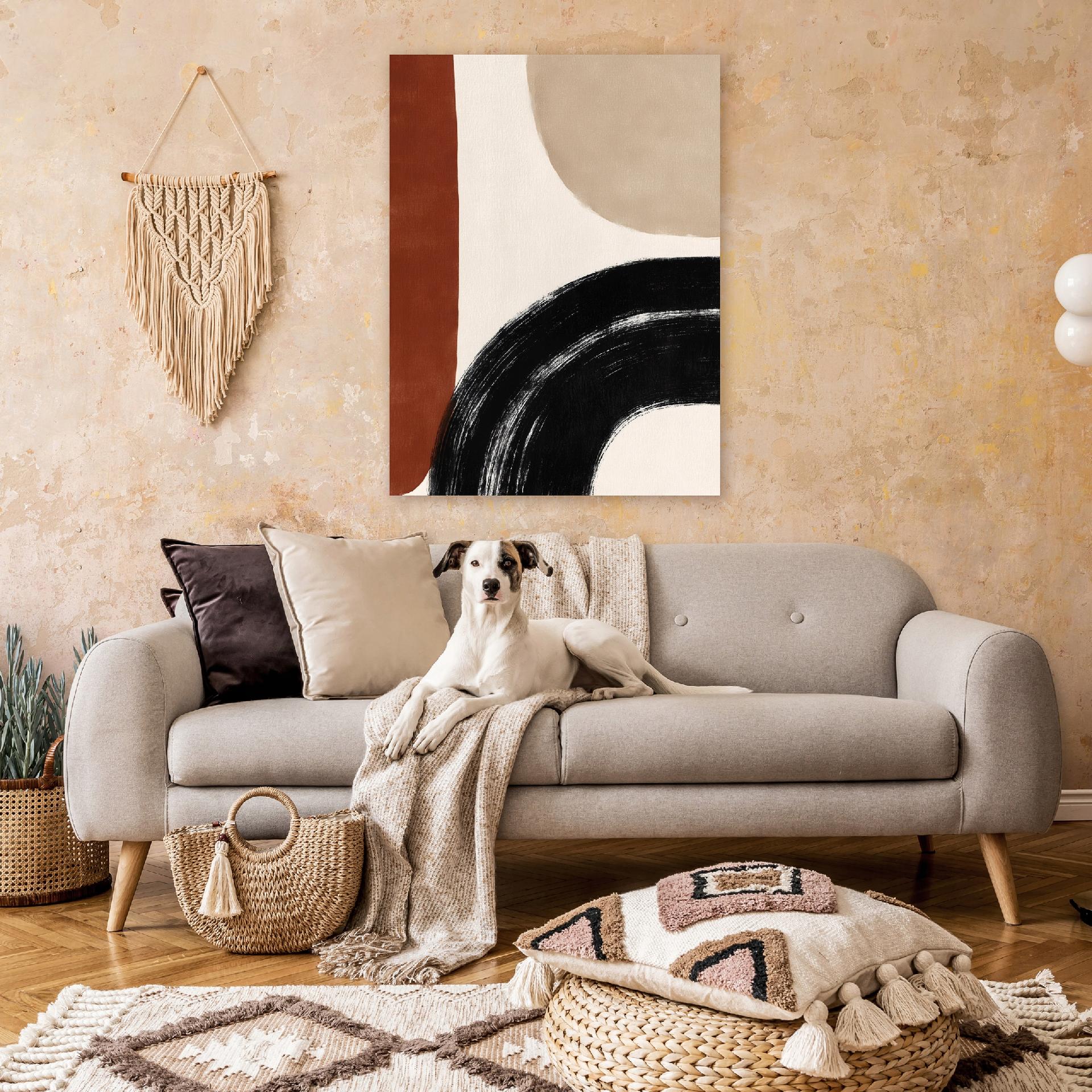 Boho-style geometric abstract painting for the bedroom or living room, on canvas, 40x30