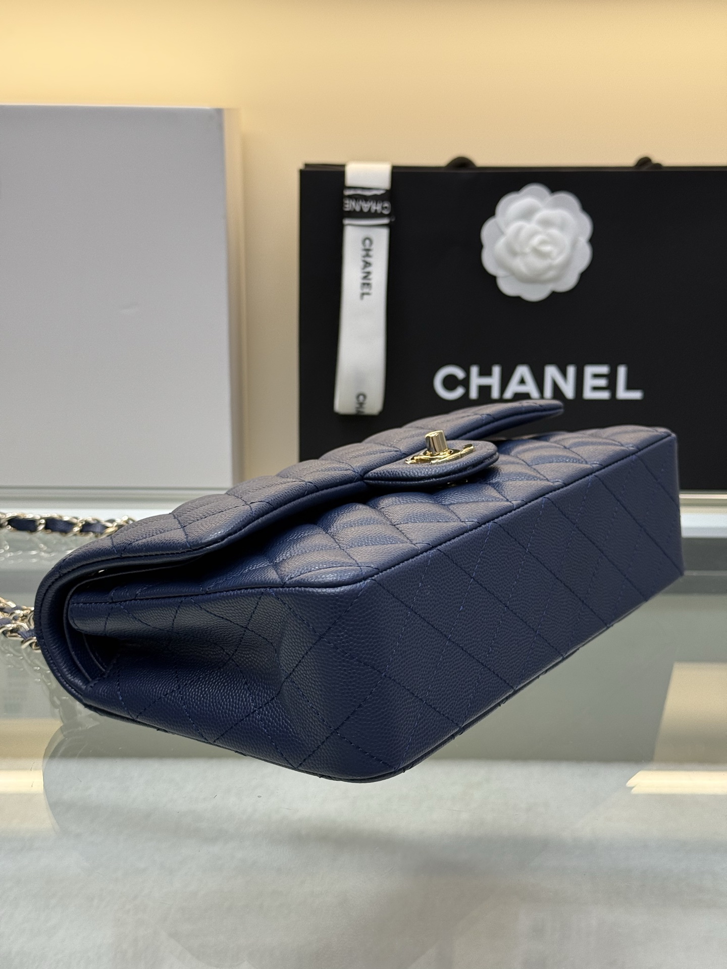 Classic Flap Bag（Navy Blue） - Mocuir