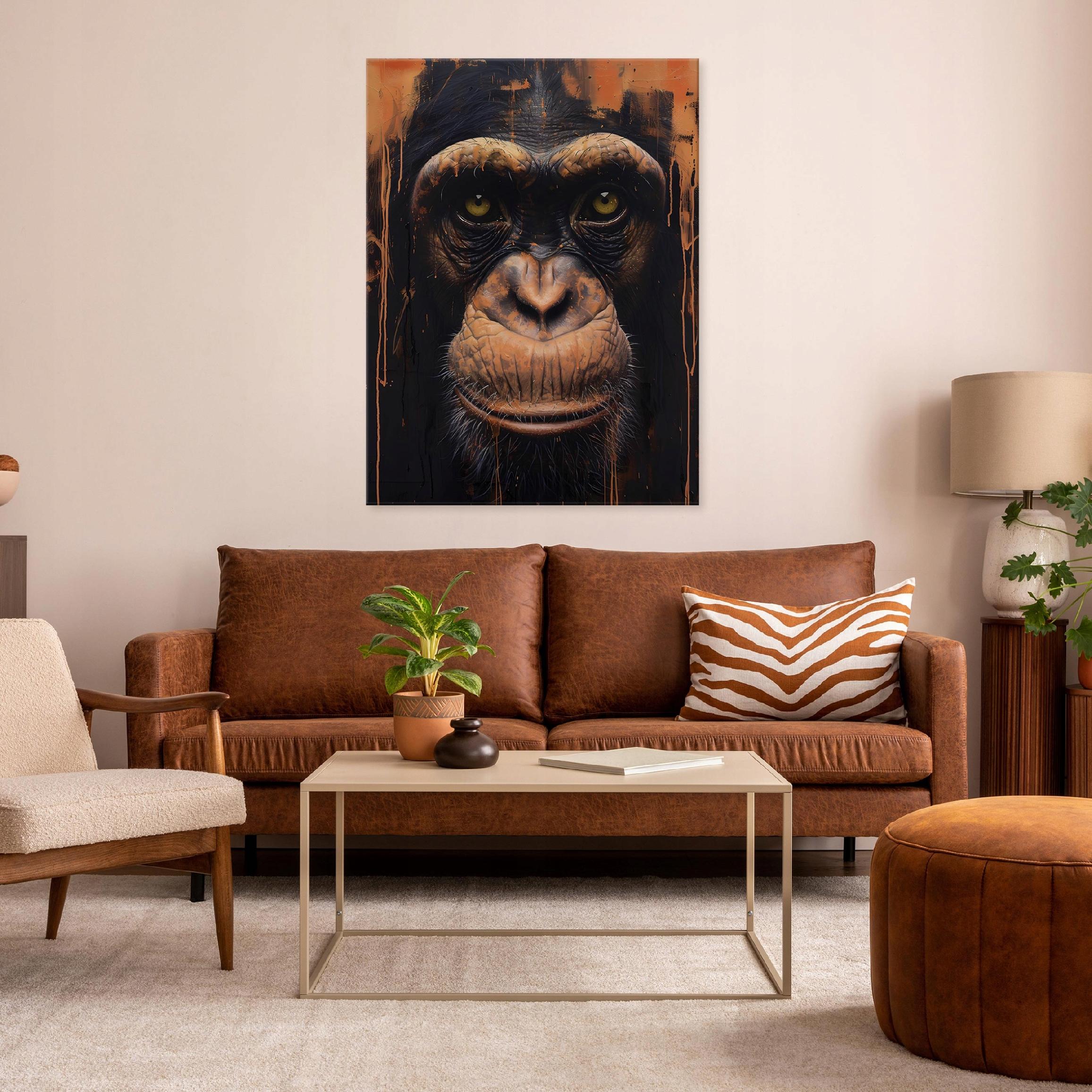 Monkey gorilla animal painting on canvas wall art for bedroom living room 40x30