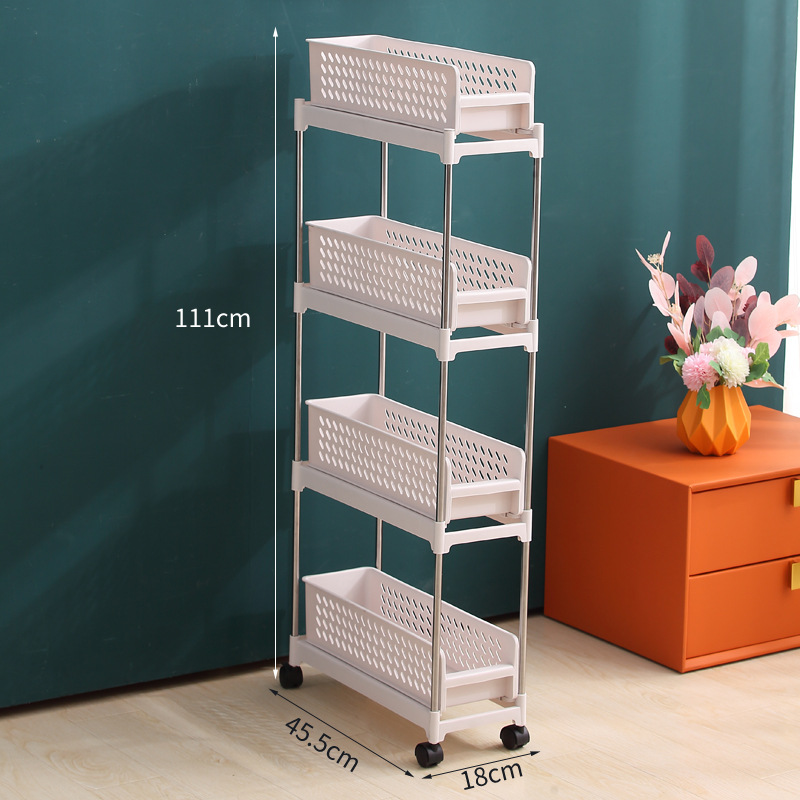 Kitchen Storage Rack Cart Bathroom Gap Pull-out Storage Rack Bathroom Floor Multi-layer Storage Rack