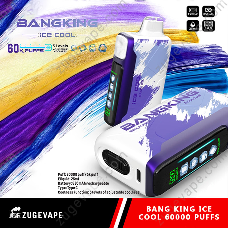 【Hot Sale🔥】Bang King Ice Cool 60000 Puffs 60K Adjustable Coolness Disposable Vape