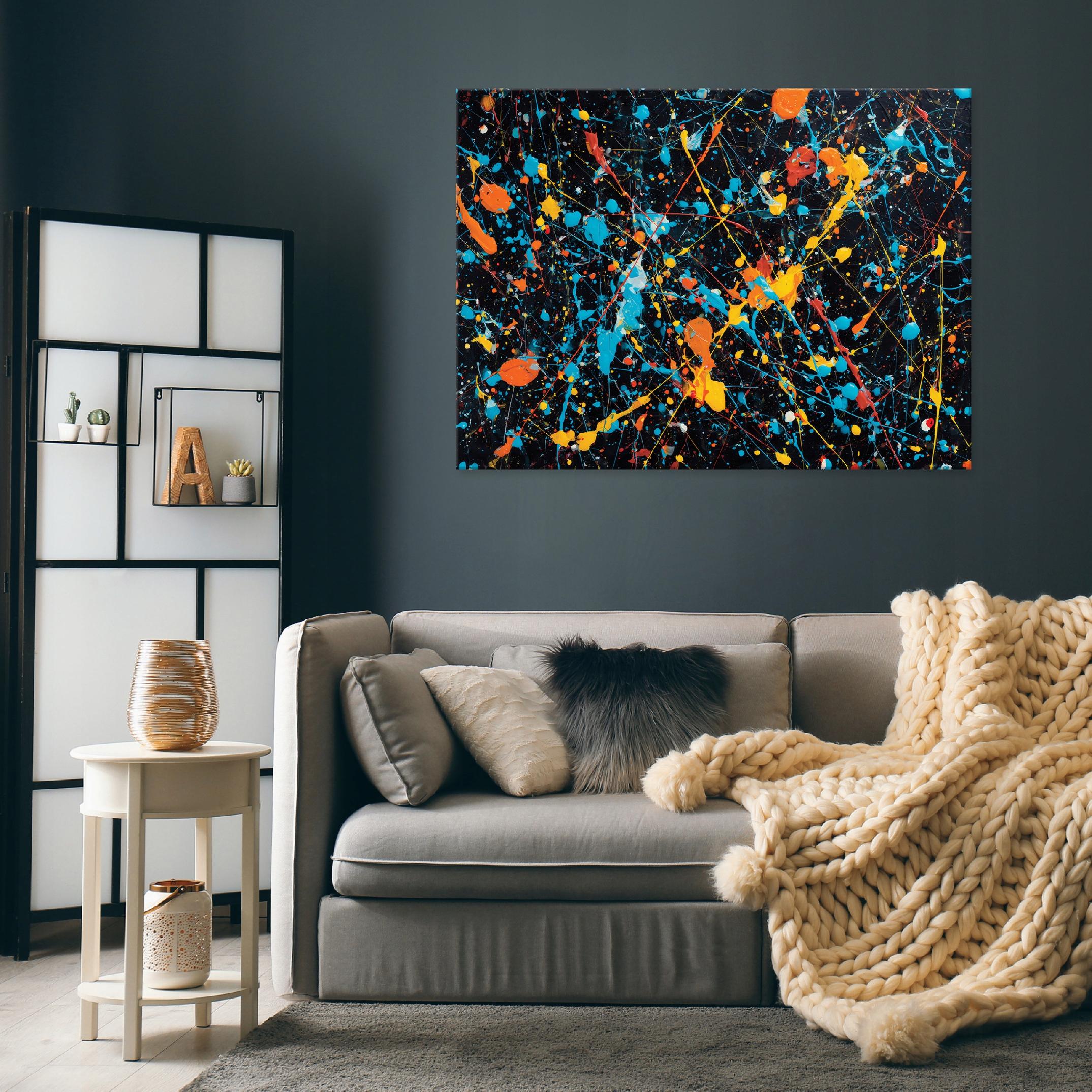 Abstract painting, colorful art on canvas, 40x30, for bedroom or living room