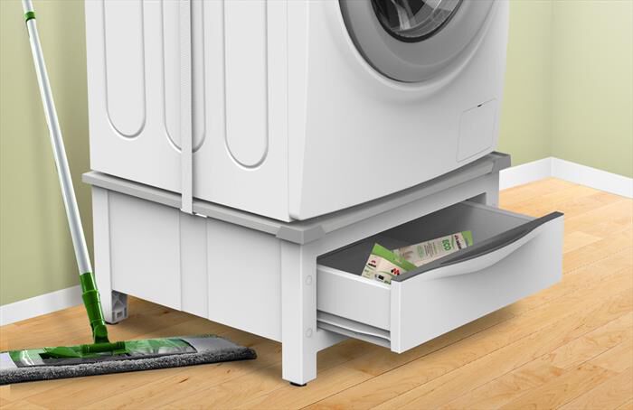 MELICONI - BASE SPACE EXTRA-Struttura bianca, ripiano grig