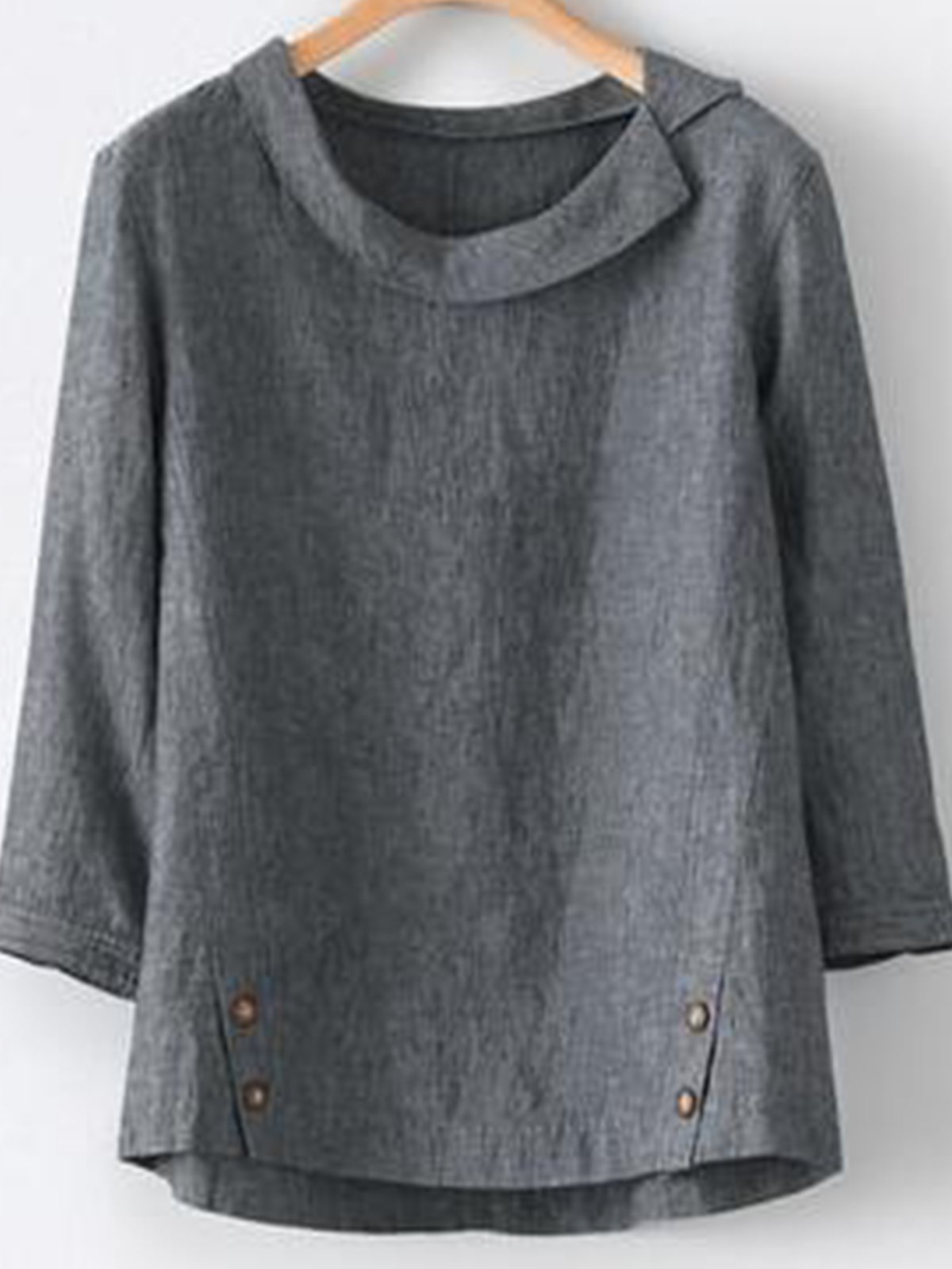 Women's Solid Button Up Shirt