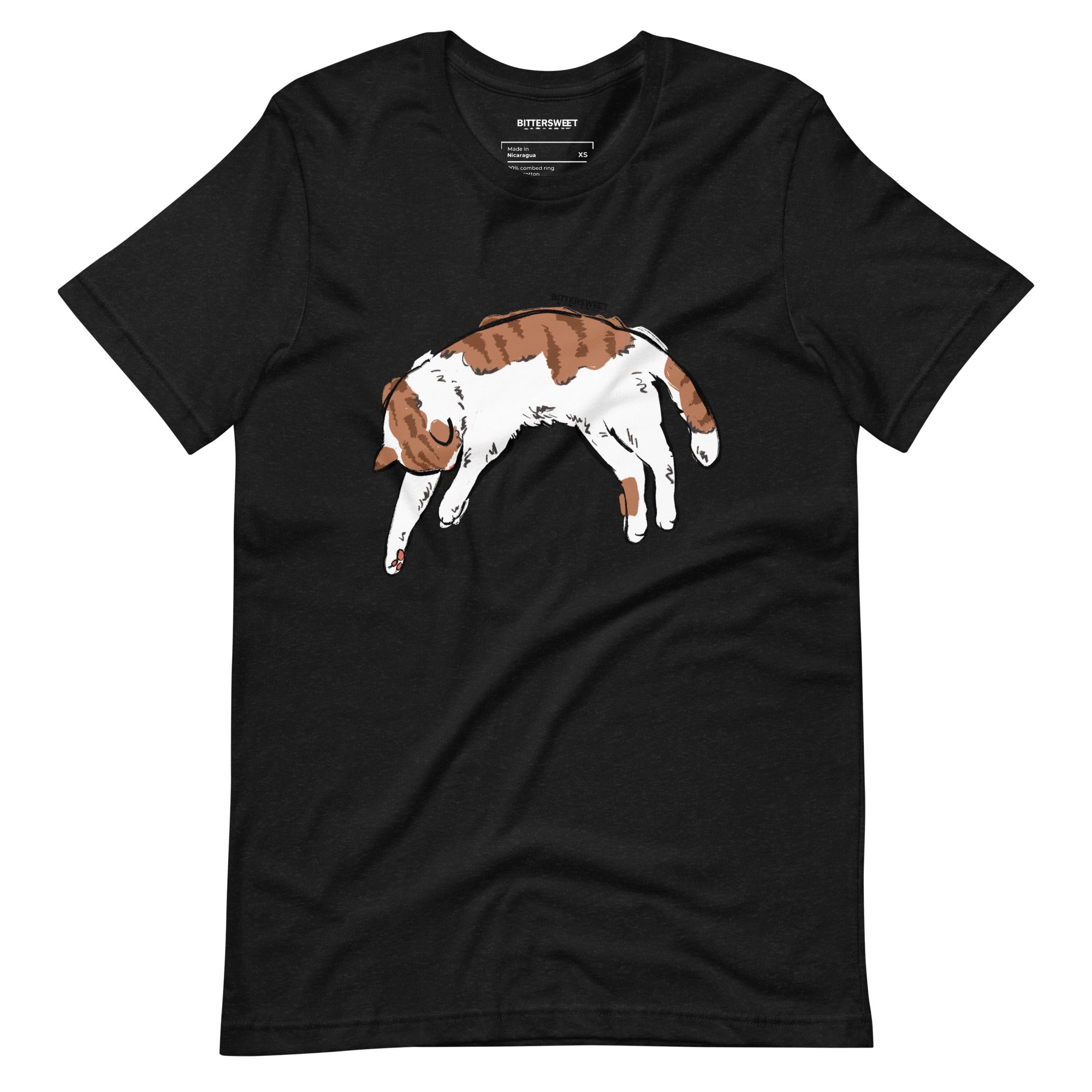 Sleepy day cat graphic T-shirt