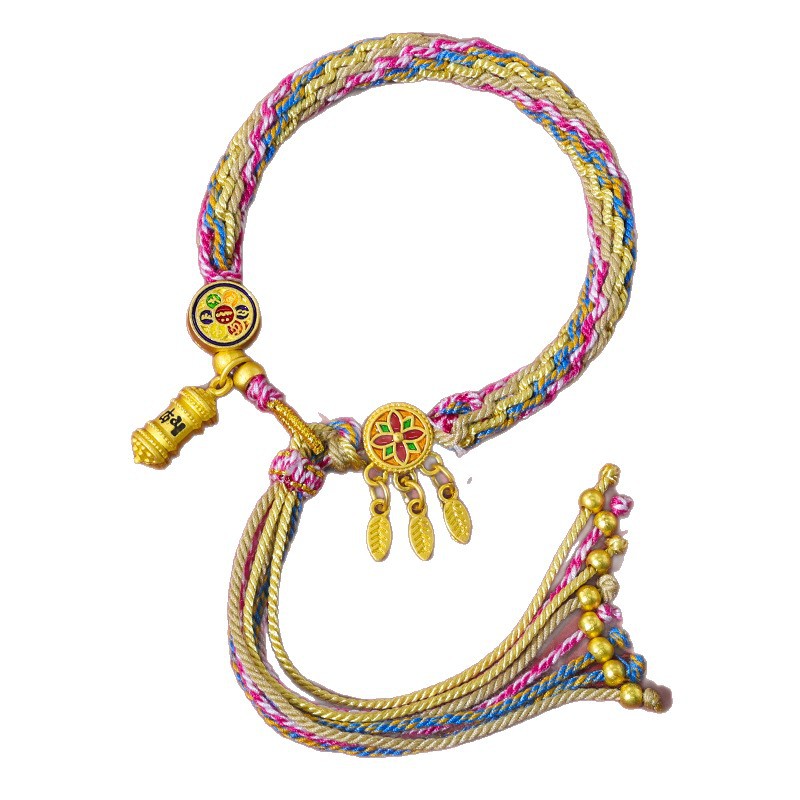 Handmade multicolored rope cotton woven hand rope bracelet