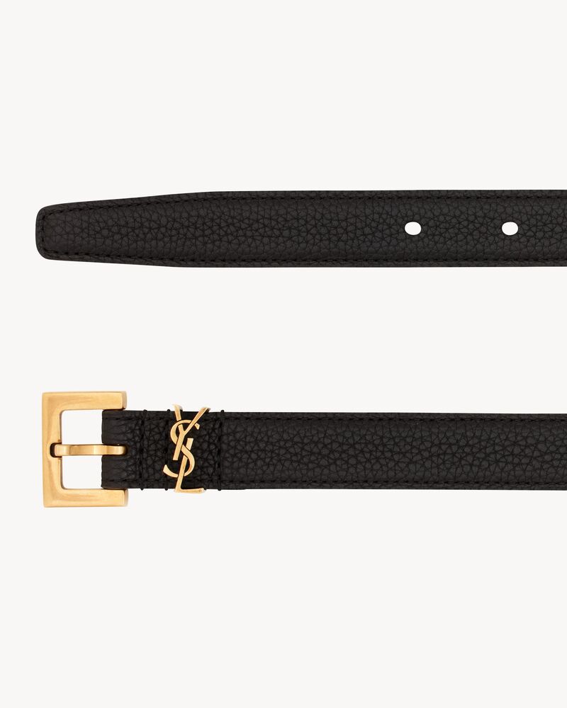 cassandre thin belt with square buckle in grained leather