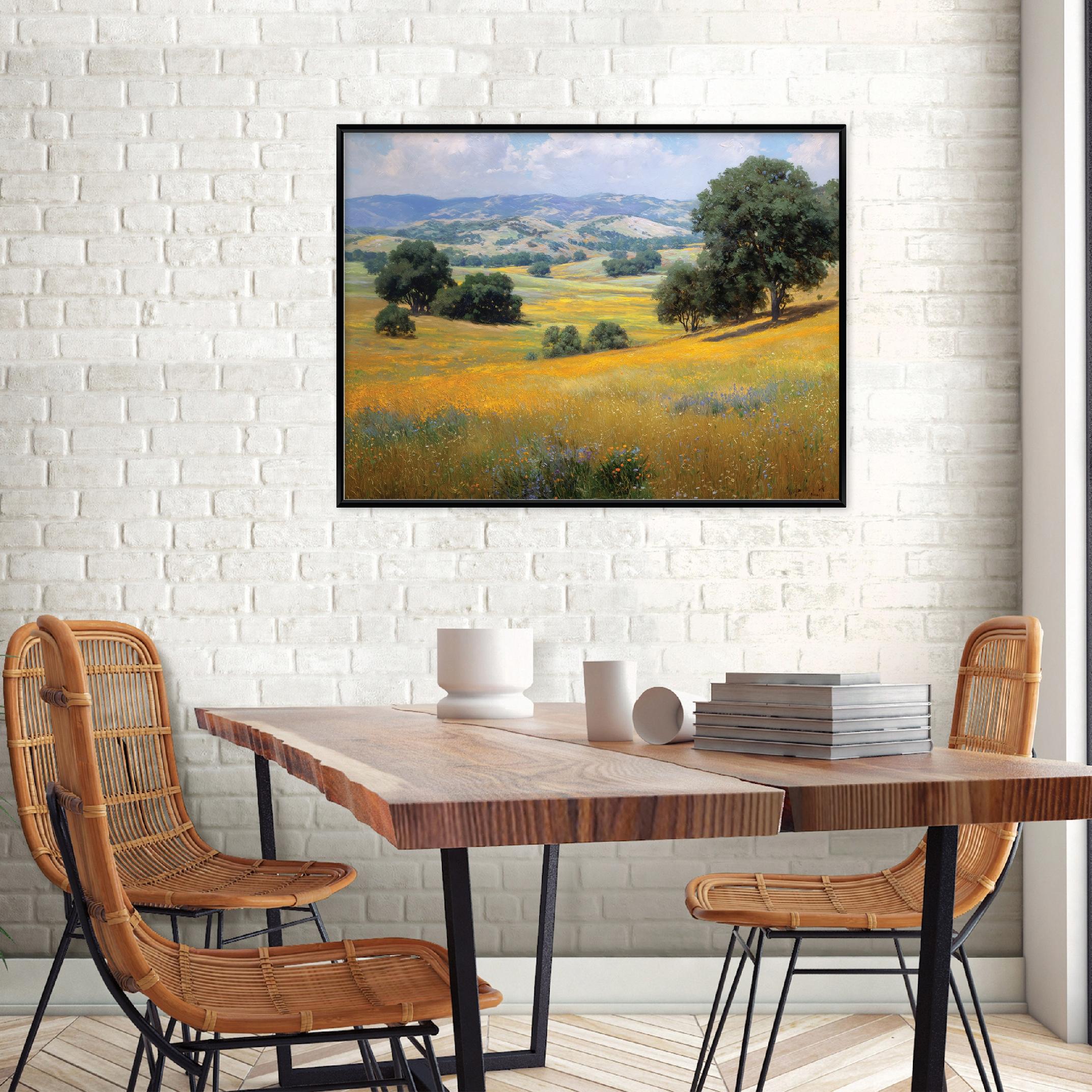 Black-framed canvas painting, nature, trees, living room, bedroom, 40x30