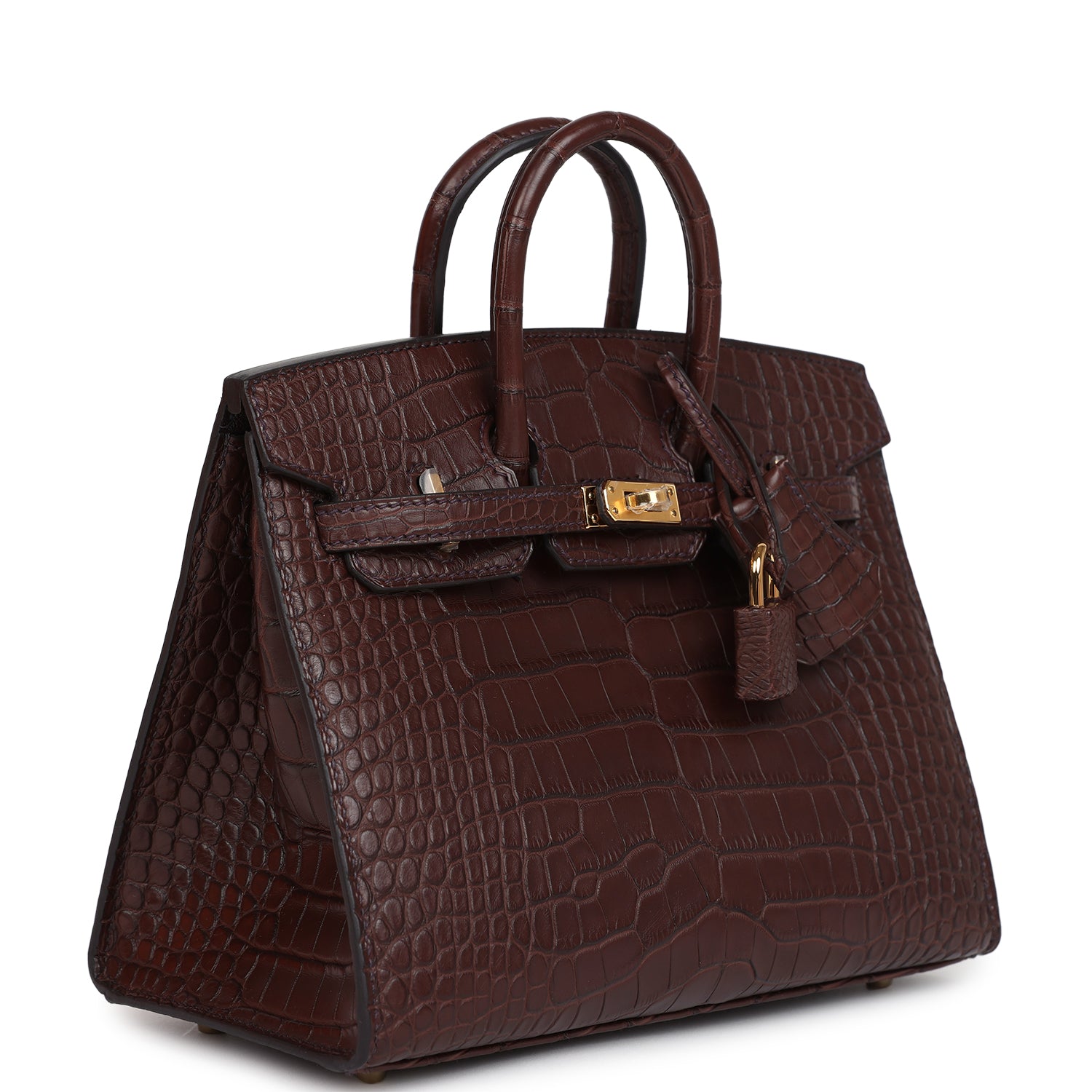 Birkin Sellier 20 Havane Matte Alligator Gold Hardware