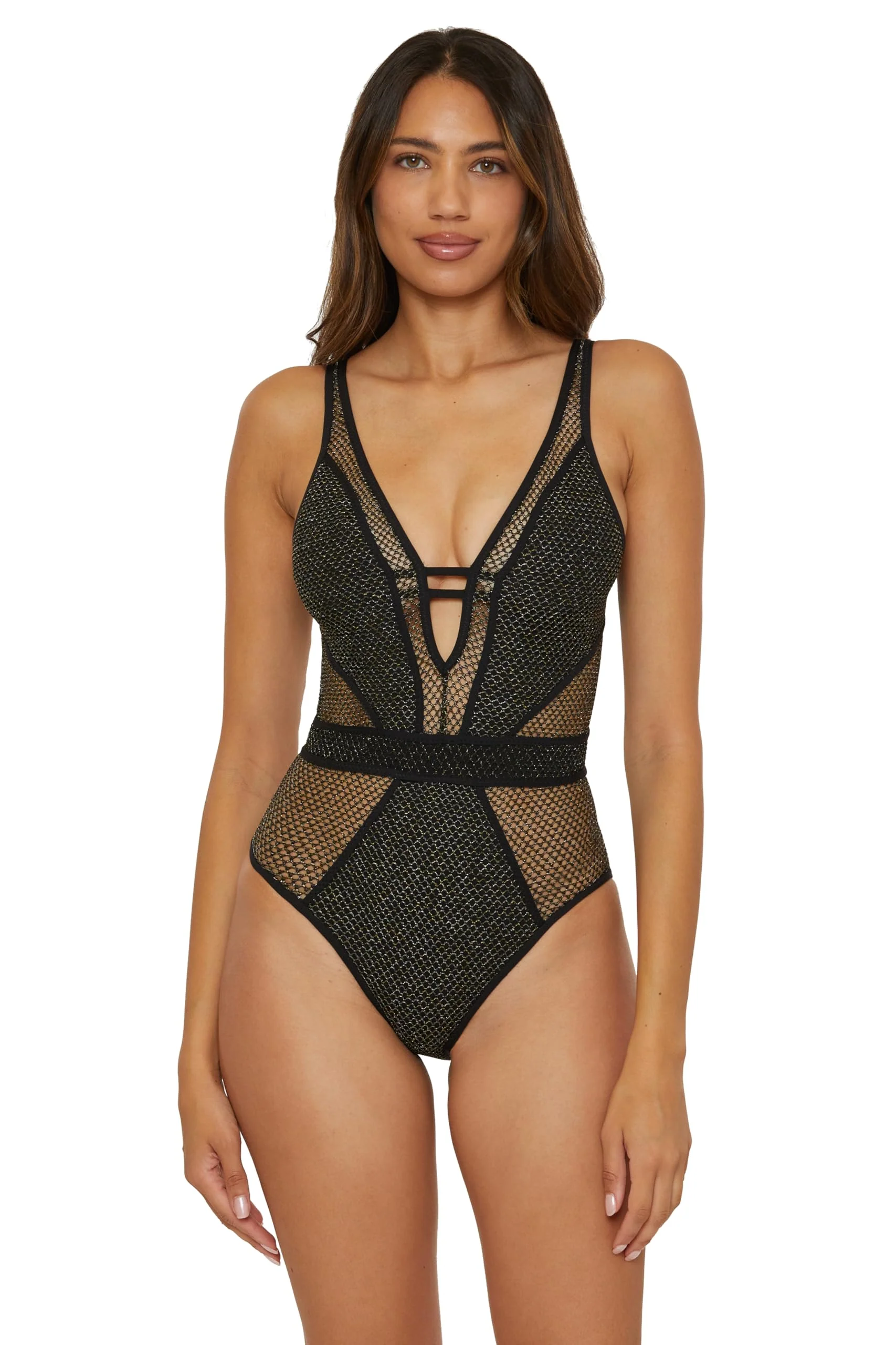 Women's One Piece Swimsuit, Plunge Neck, Crochet, Bathing Suits
