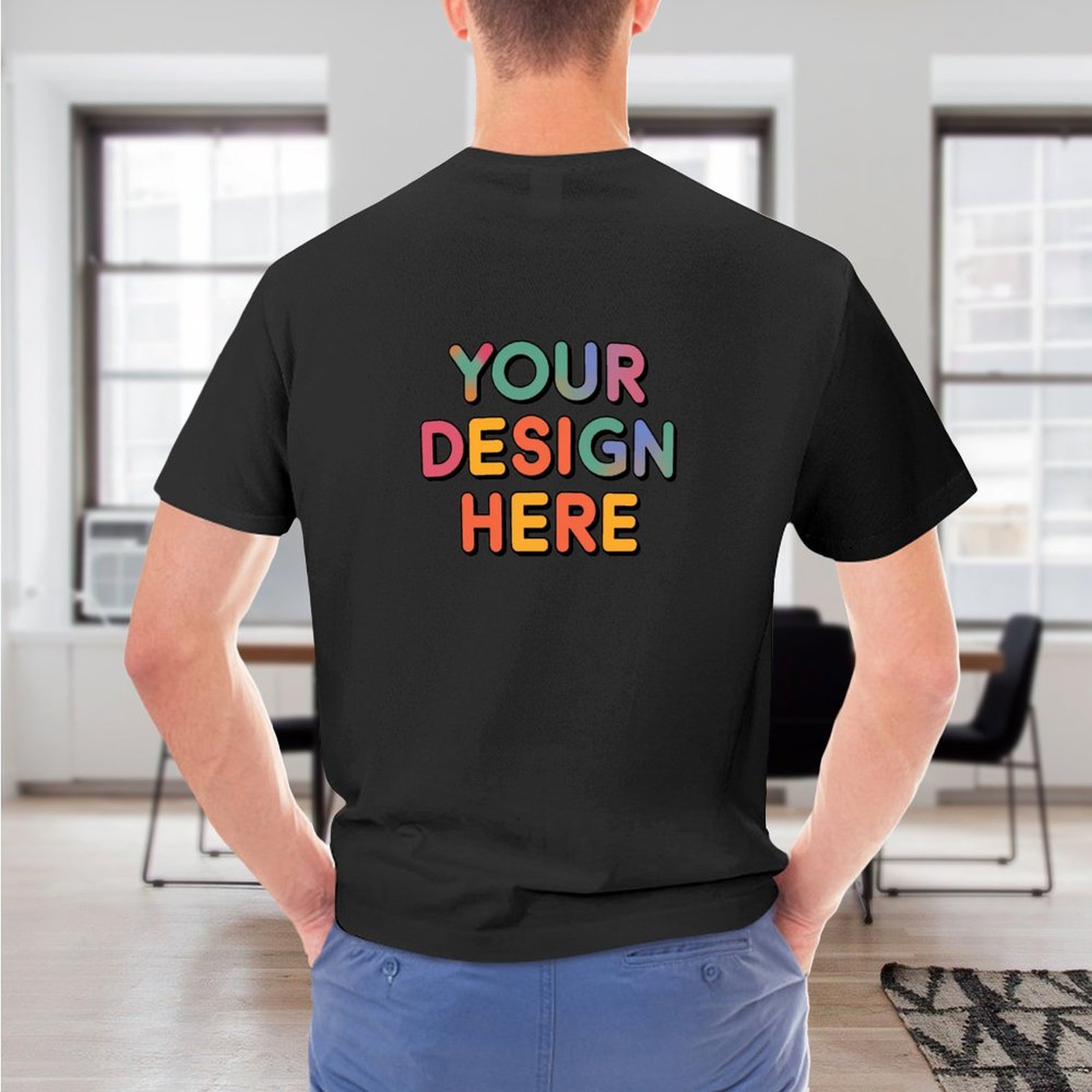 Customized Men’s T-Shirt Back Print in Pure Cotton