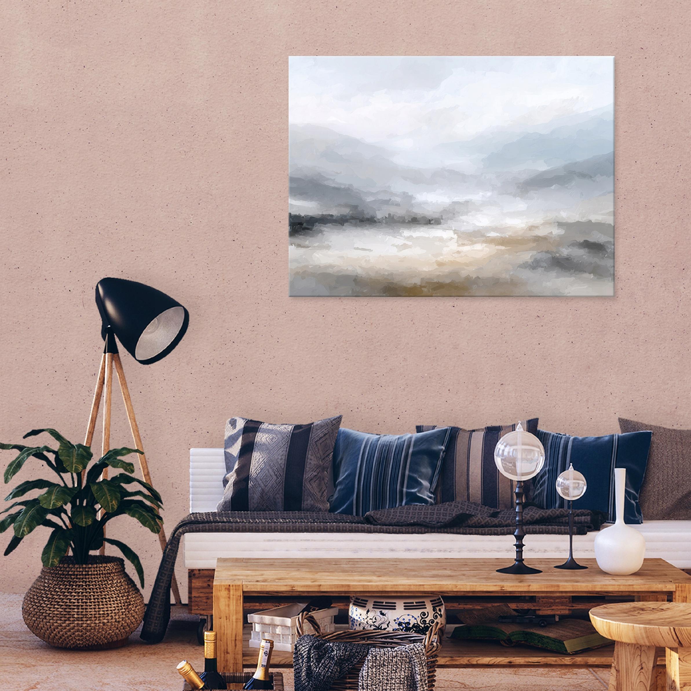 Abstract watercolor painting, gray, art for the bedroom or living room, on canvas, 40x30