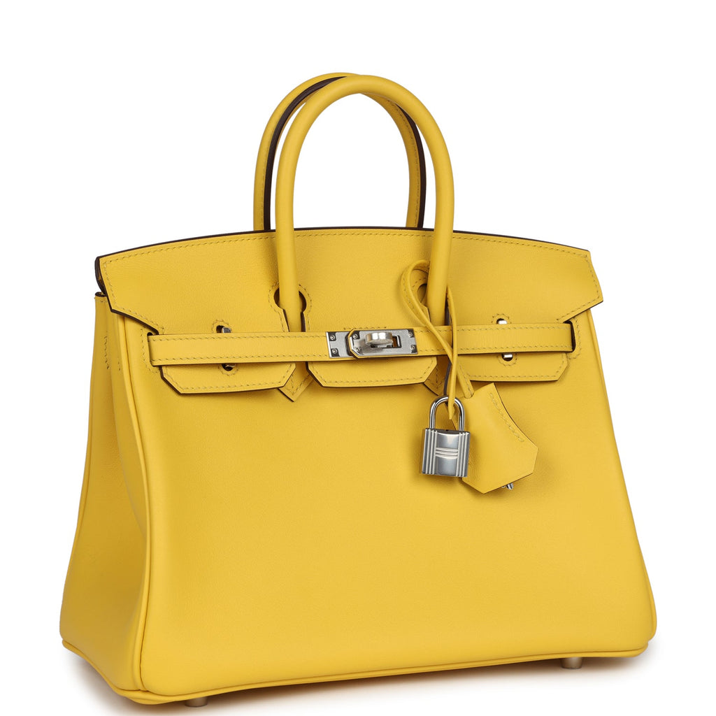 Birkin 25 Jaune de Naples Swift Palladium Hardware