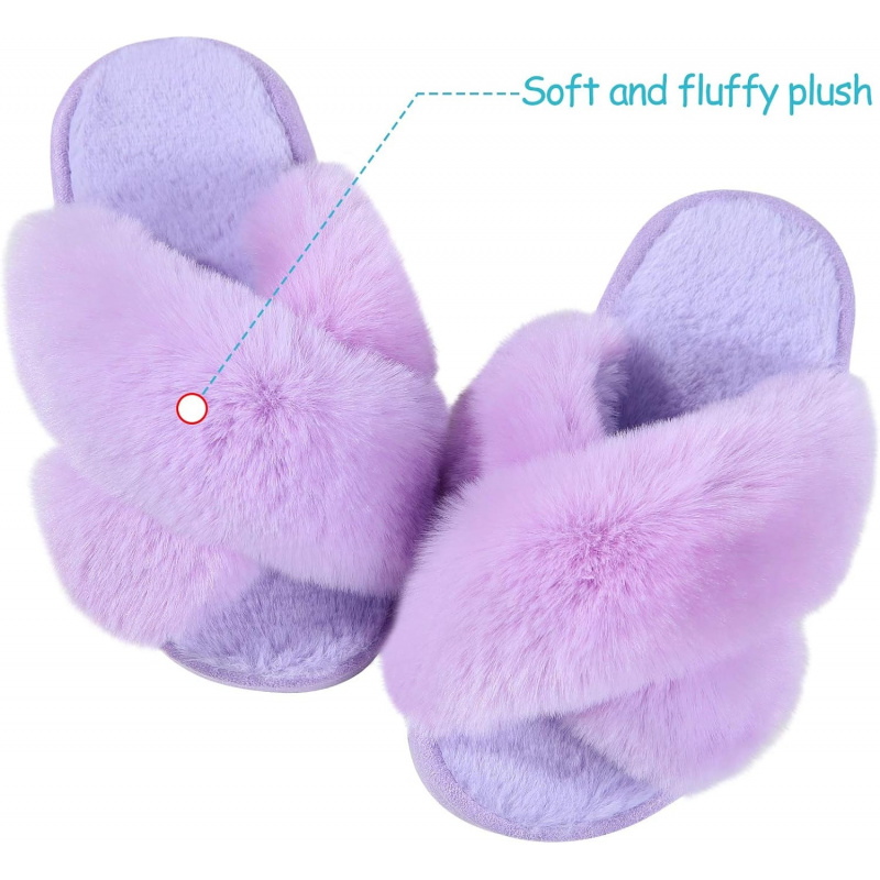 Girl's Soft Plush Lightweight House Slippers