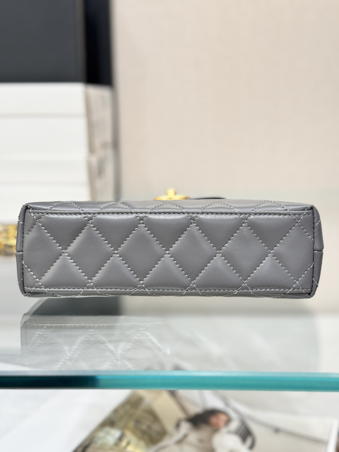 Mini Kelly Bag with Handle（Medium Grey） - Mocuir