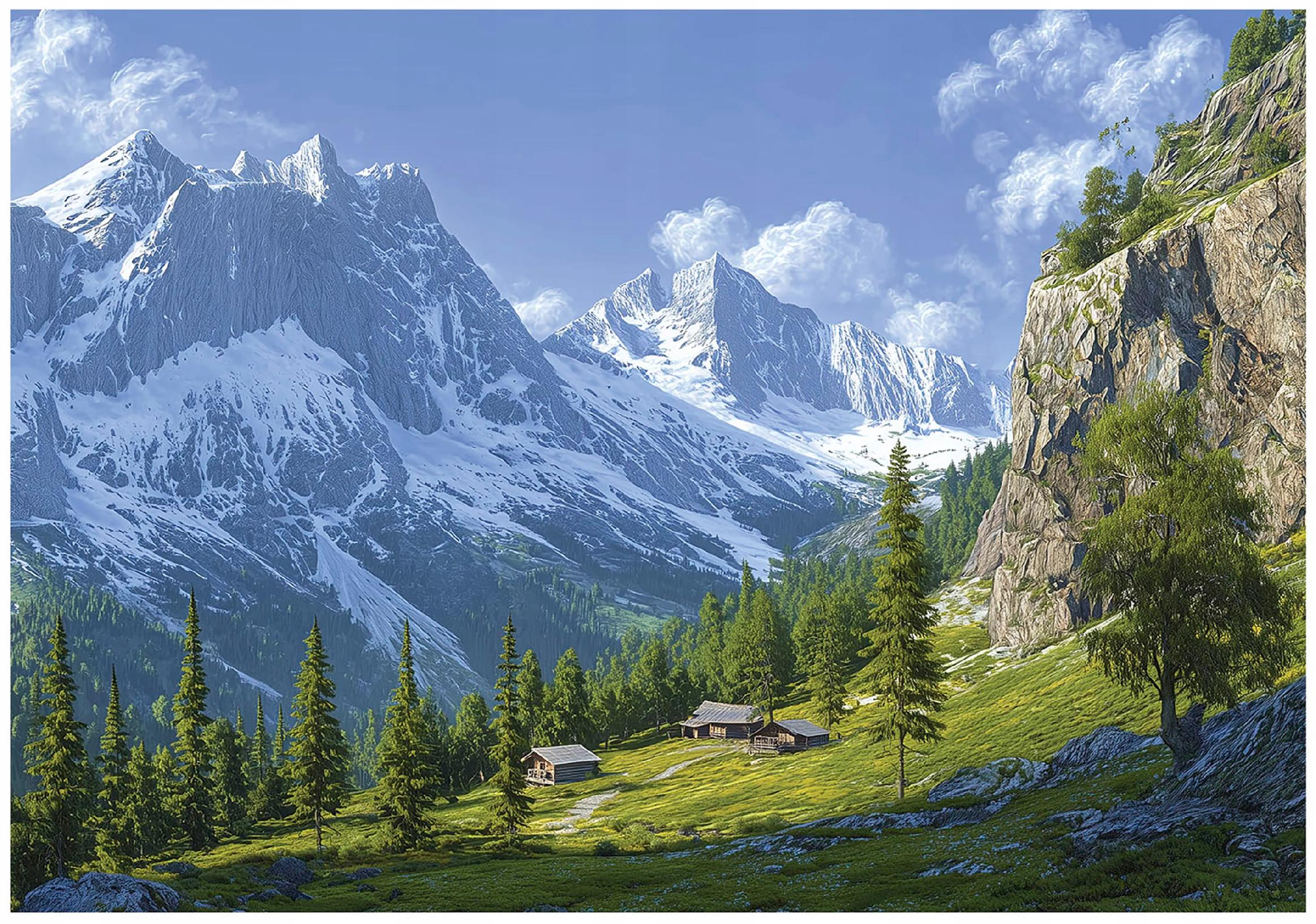 3D mountain nature landscape wall mural for the bedroom or living room