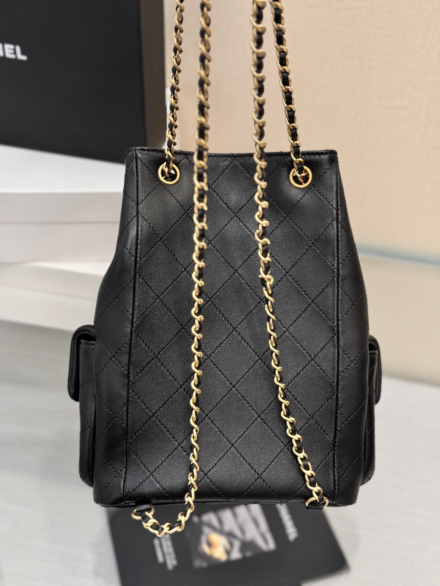 Drawstring Bucket Backpack（Black） - Mocuir