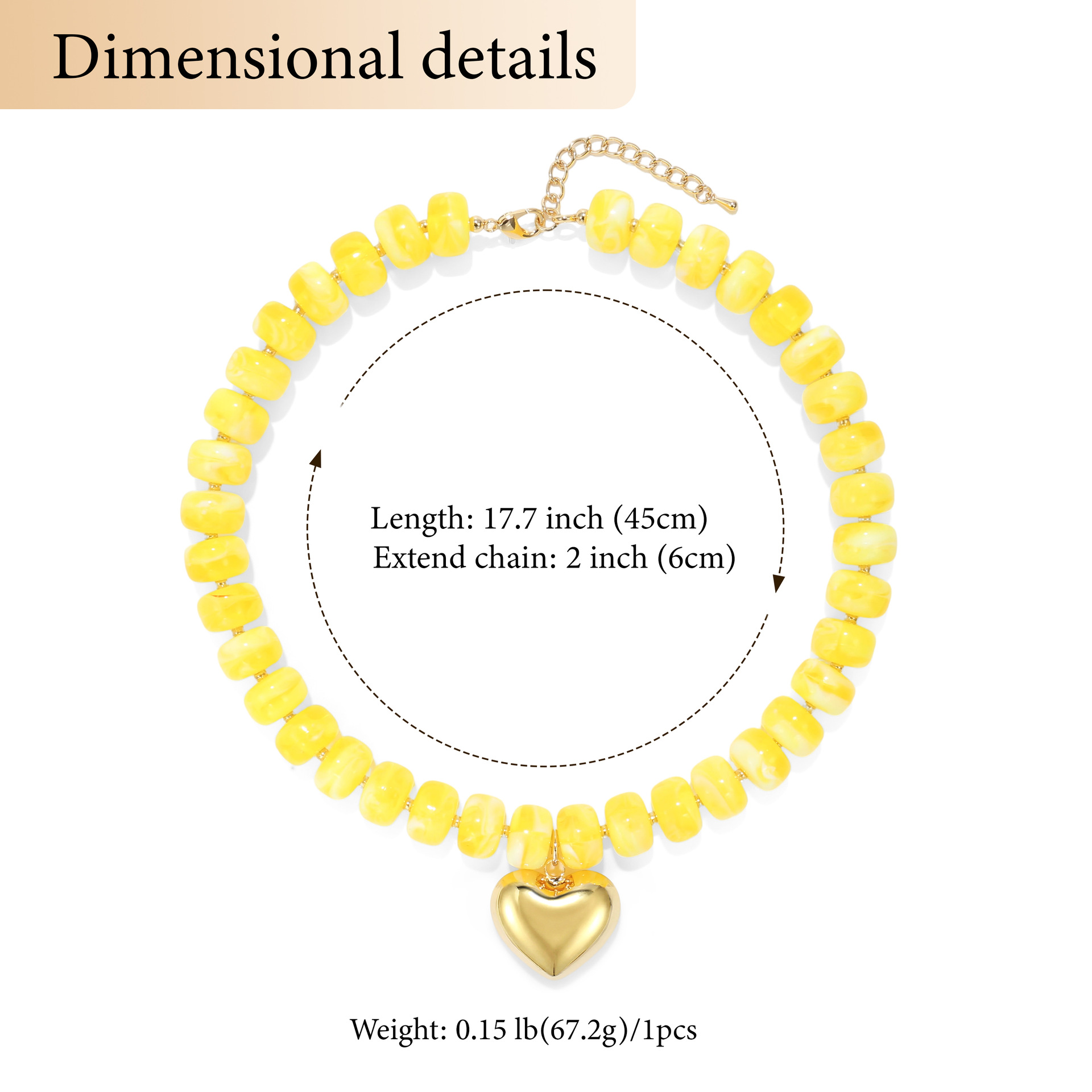 New colorful beaded love necklace fashion trend commuter everyday ladies Joker clavicle chain