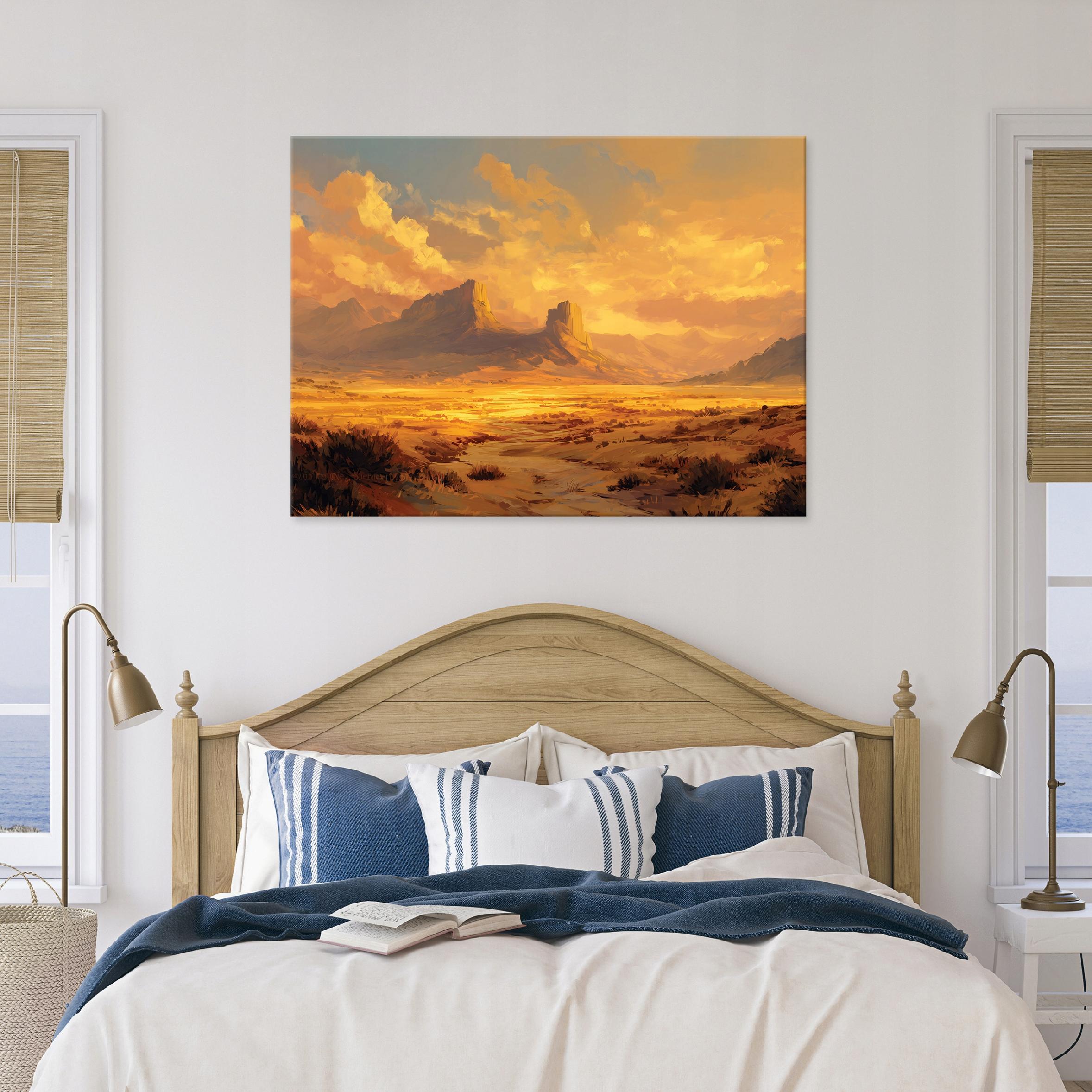 Landscape painting of rocks and nature for the bedroom, living room, or kitchen on a 40x30 canvas