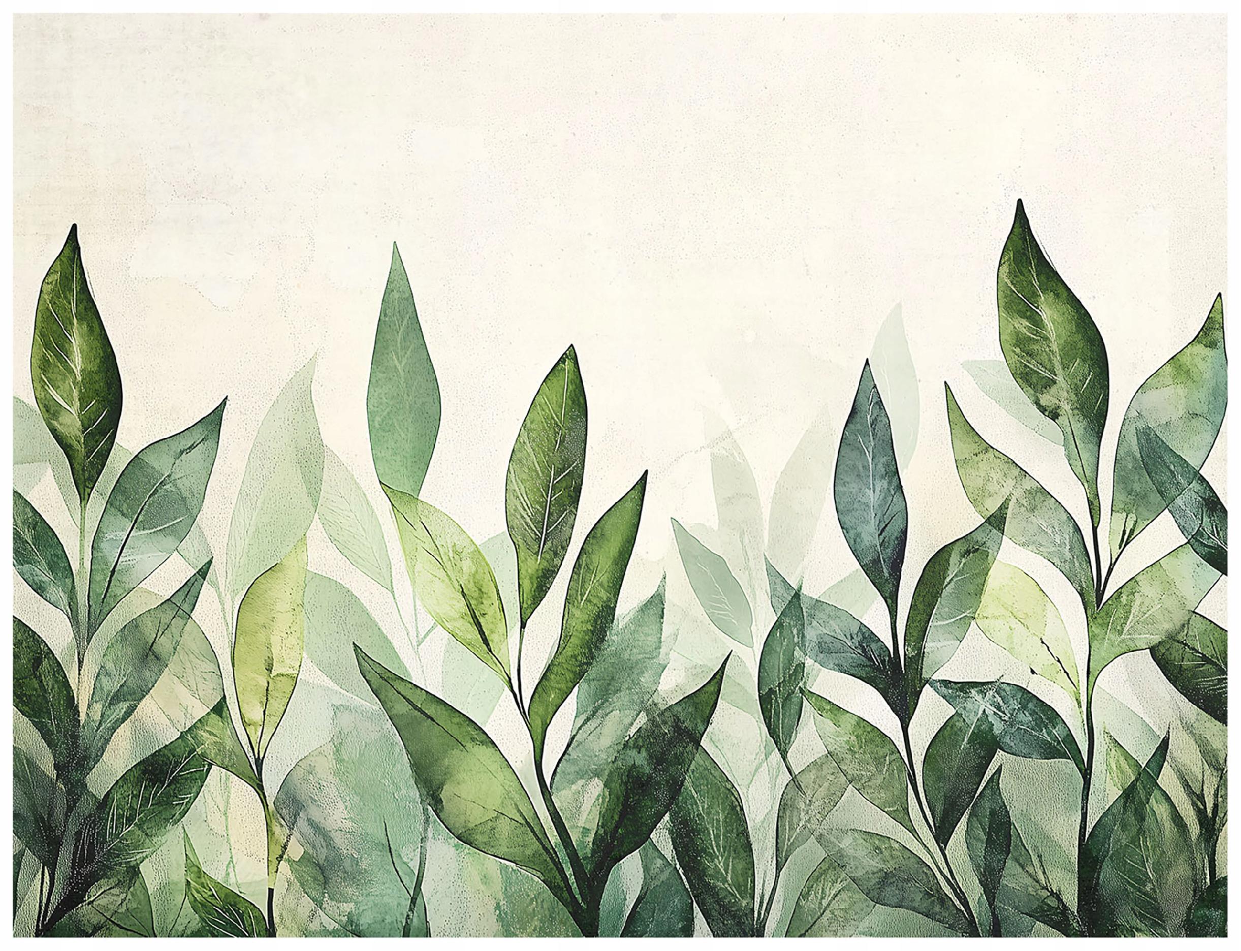 Green leaves nature non-woven wall mural bedroom living room wallpaper