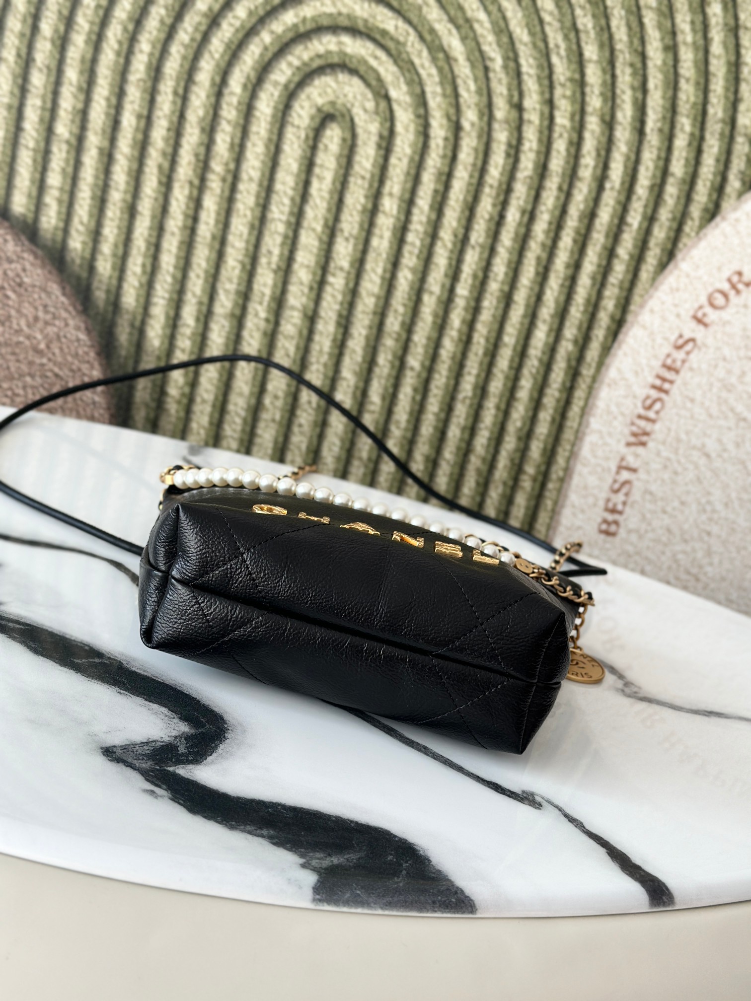 22 Mini Black Pearl Edition Hobo Bag - Mocuir