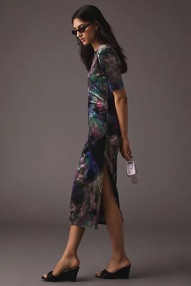 Luxury Crushed Velvet Dress PURPLE