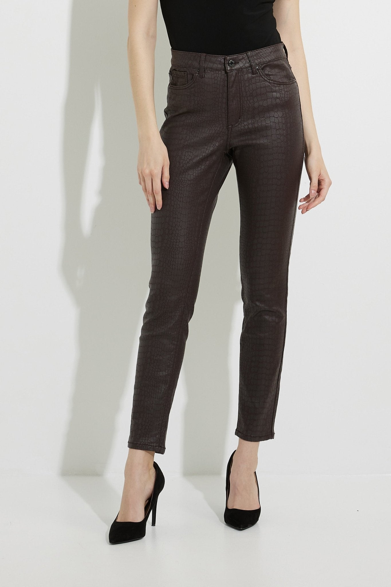 ‌Snakeskin Slim Leather Jeans‌