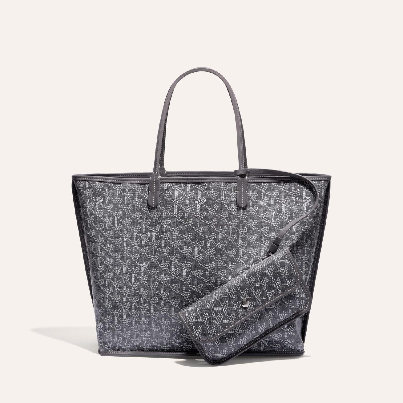 Goyardine Grey Anjou PM Reversible Tote Bag Palladium Hardware