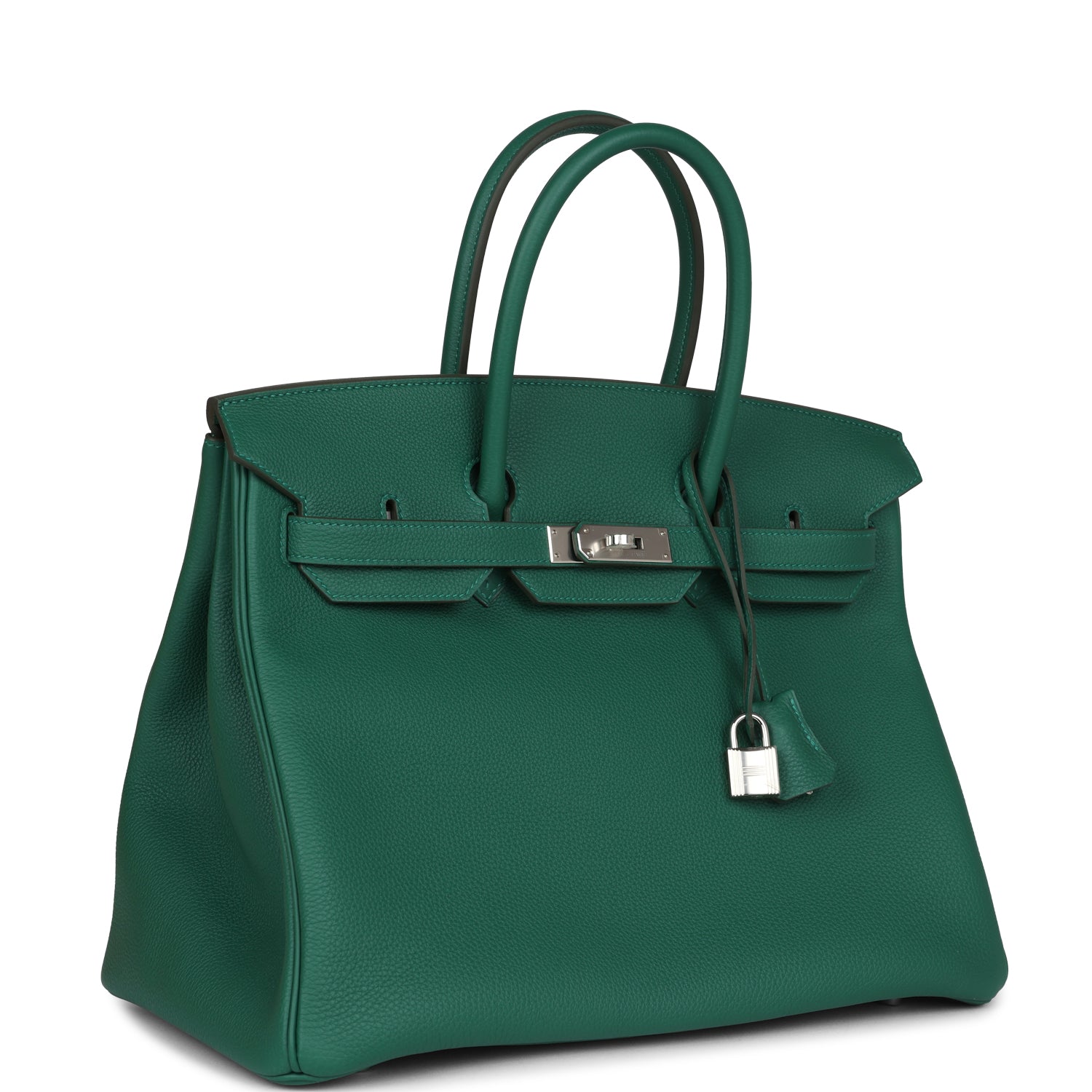 Birkin 35 Vert Moyen Togo Palladium Hardware