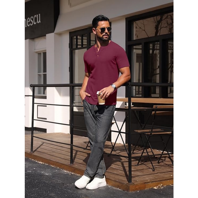Mens Muscle Henley Shirts