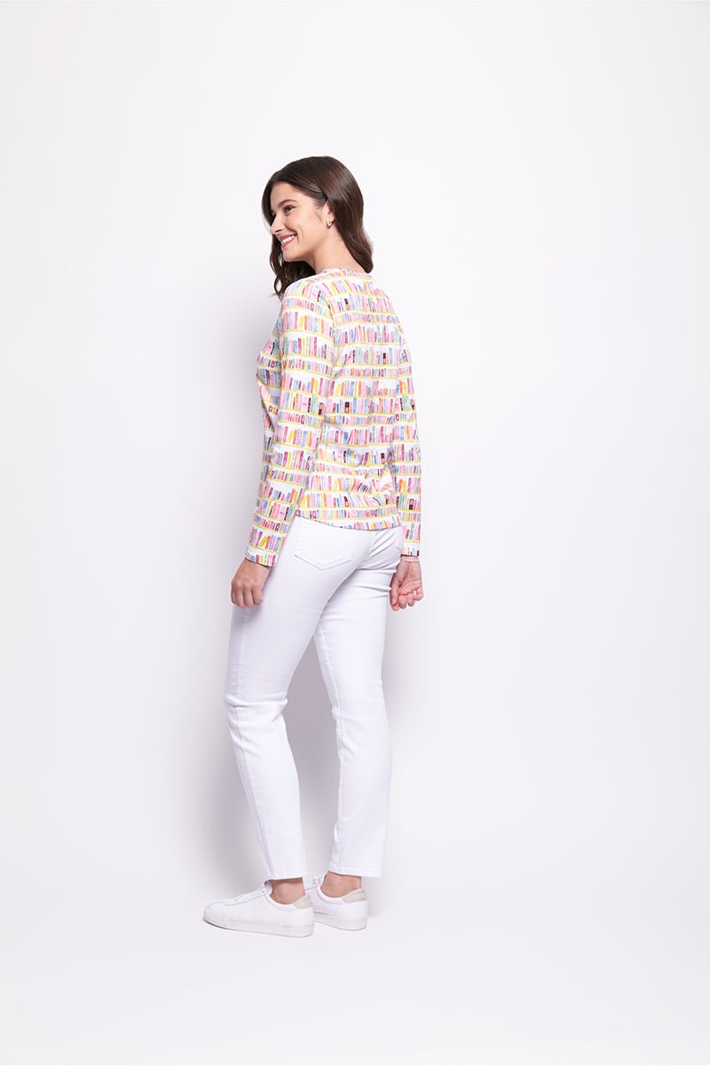 Colorful Print on Crisp Cotton Top