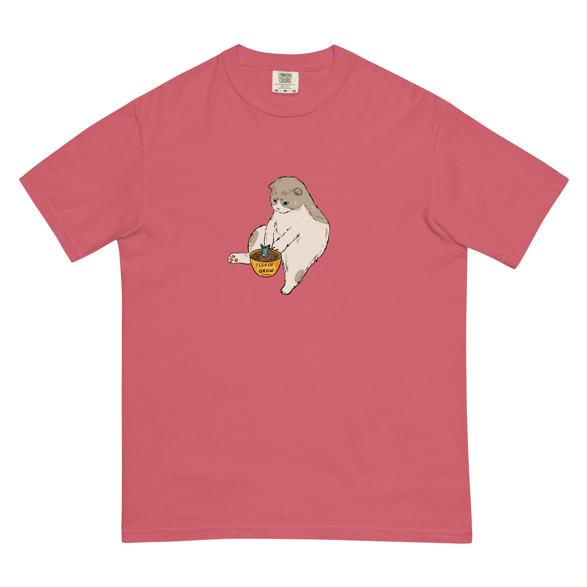 Spring blooms. Cat graphic T shirt. Streetwear