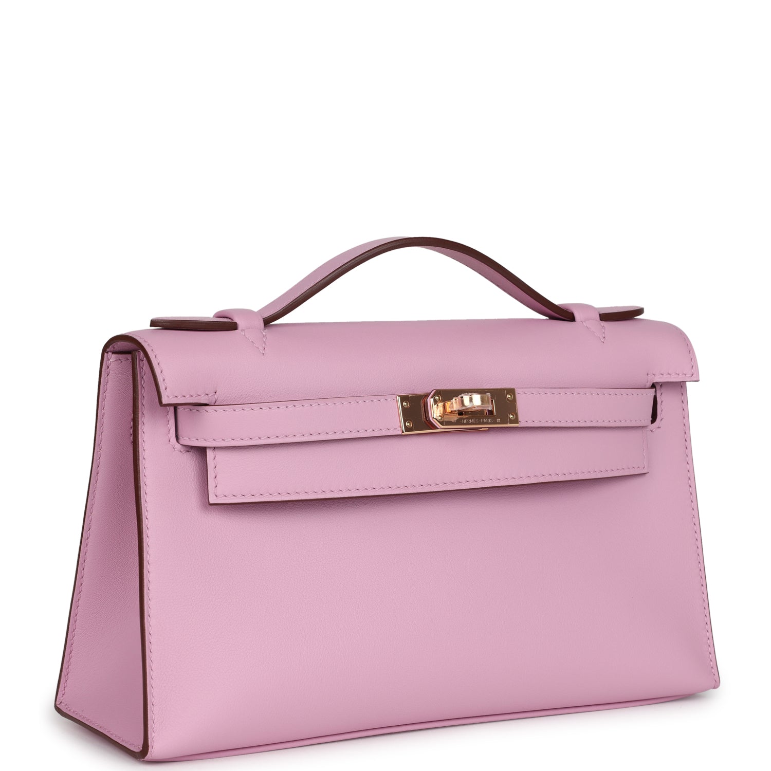 Kelly Pochette Mauve Sylvestre Swift Rose Gold Hardware