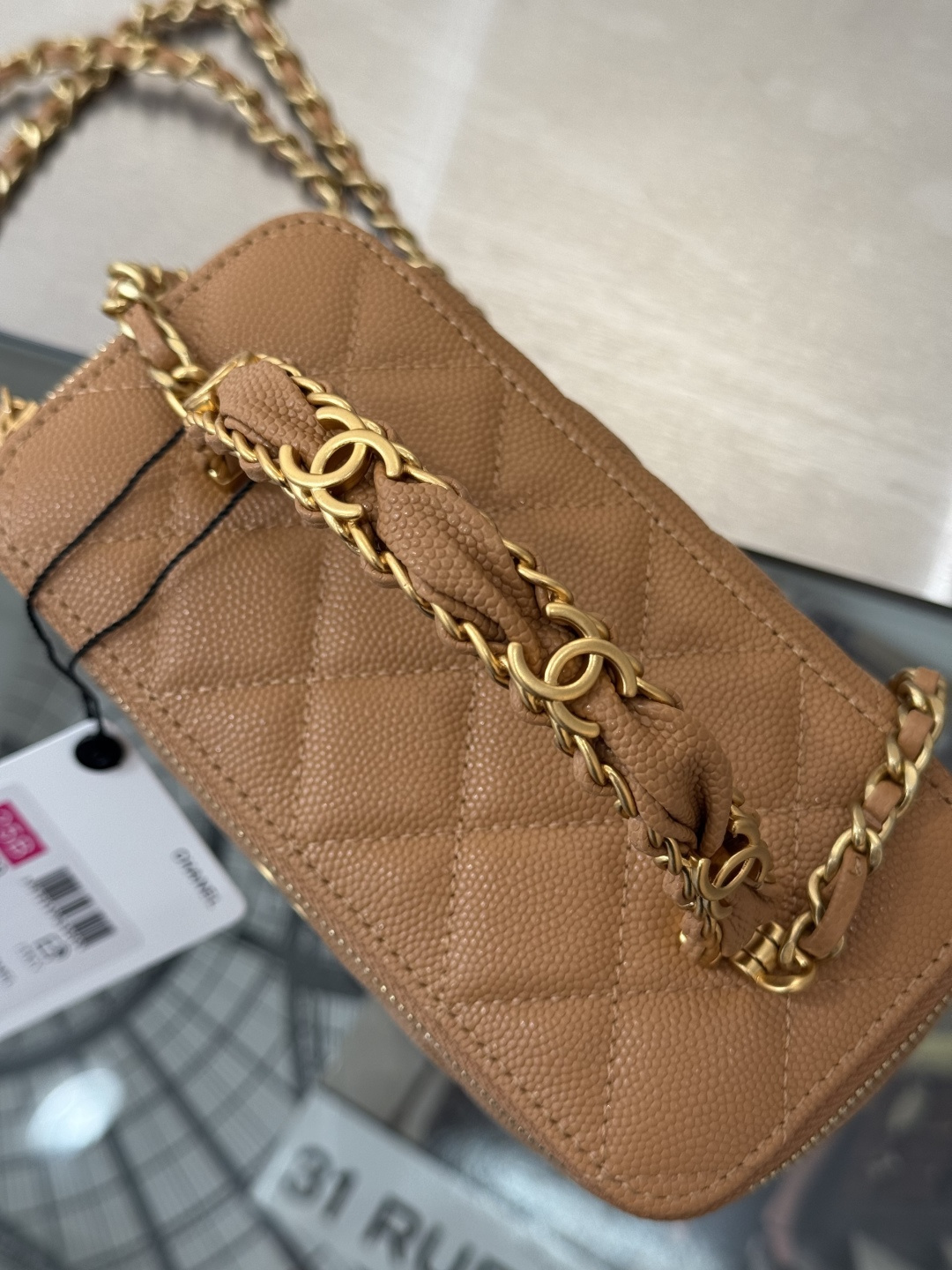 Vanity Case with Handle（Caramel） - Mocuir