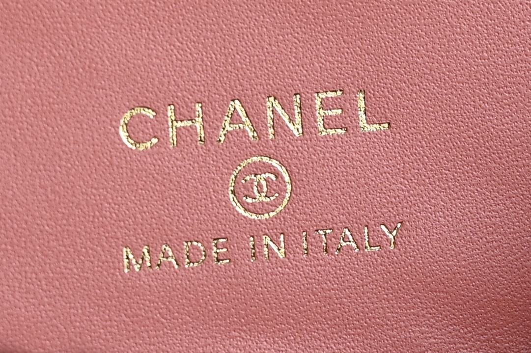 Small Vanity Case (LP Lunch Box Bag) in Peach Pink Quilted Caviar Calfskin with Light Gold-Tone Hardware (25S Collection) - Mocuir