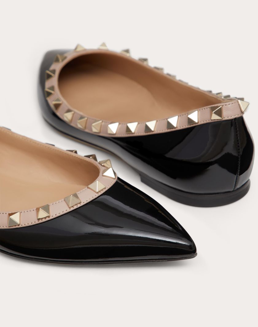 PATENT ROCKSTUD BALLET FLAT