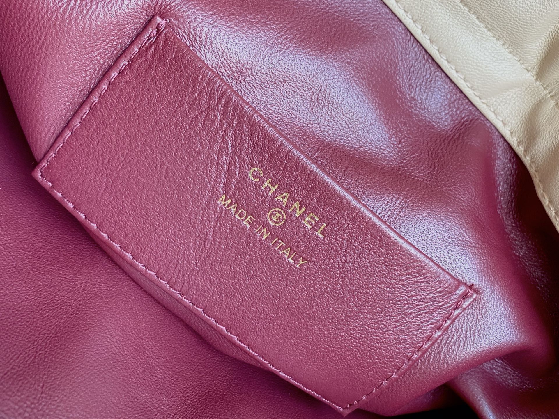 24BQuilted Lambskin Drawstring Hobo Bag（Beige Clair） - Mocuir