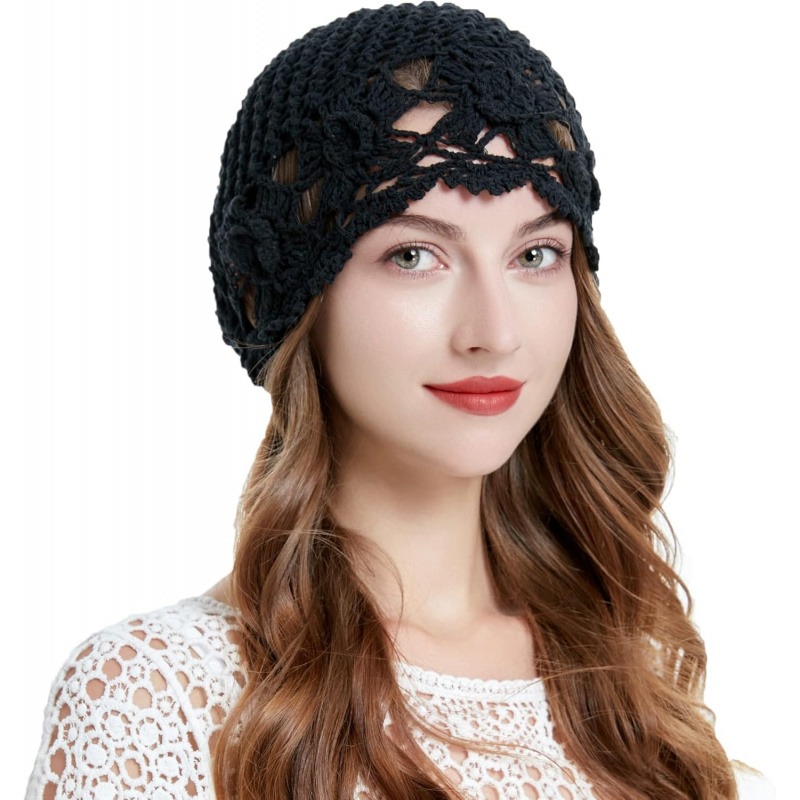 Women's Cotton Crochet Slouchy Beanie Hat