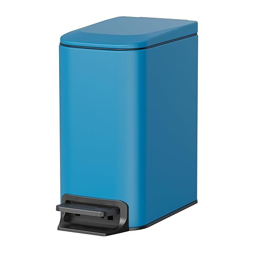 SMARTTOSS Small Bathroom Trash Can with Lid Soft Close