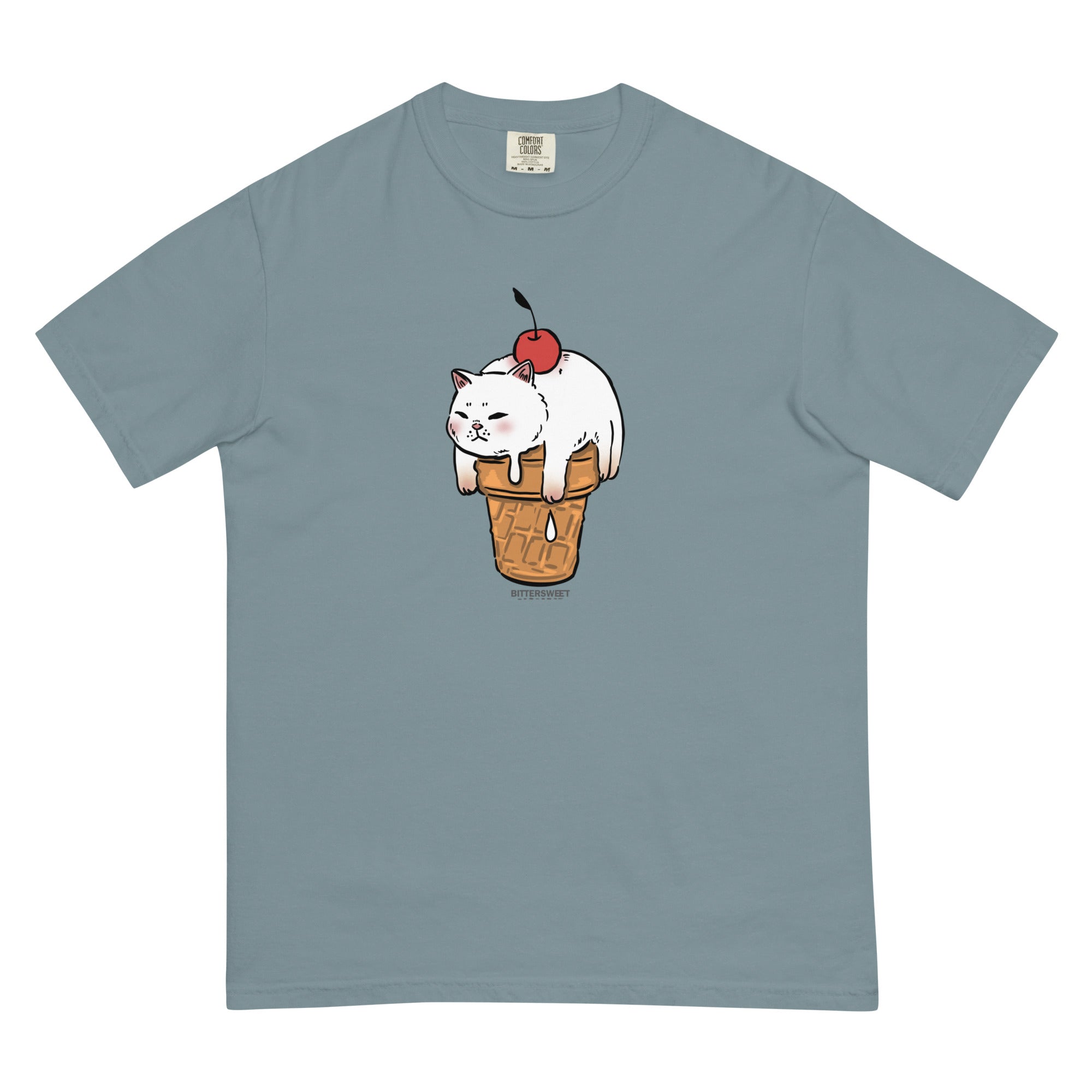 Cat ice cream graphic tee. funny cat T shirt